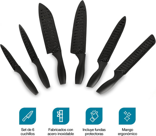 Cuchillos de Cocina con Funda (6 Piezas)
