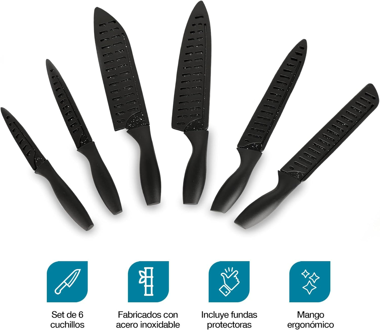 Cuchillos de Cocina con Funda (6 Piezas)