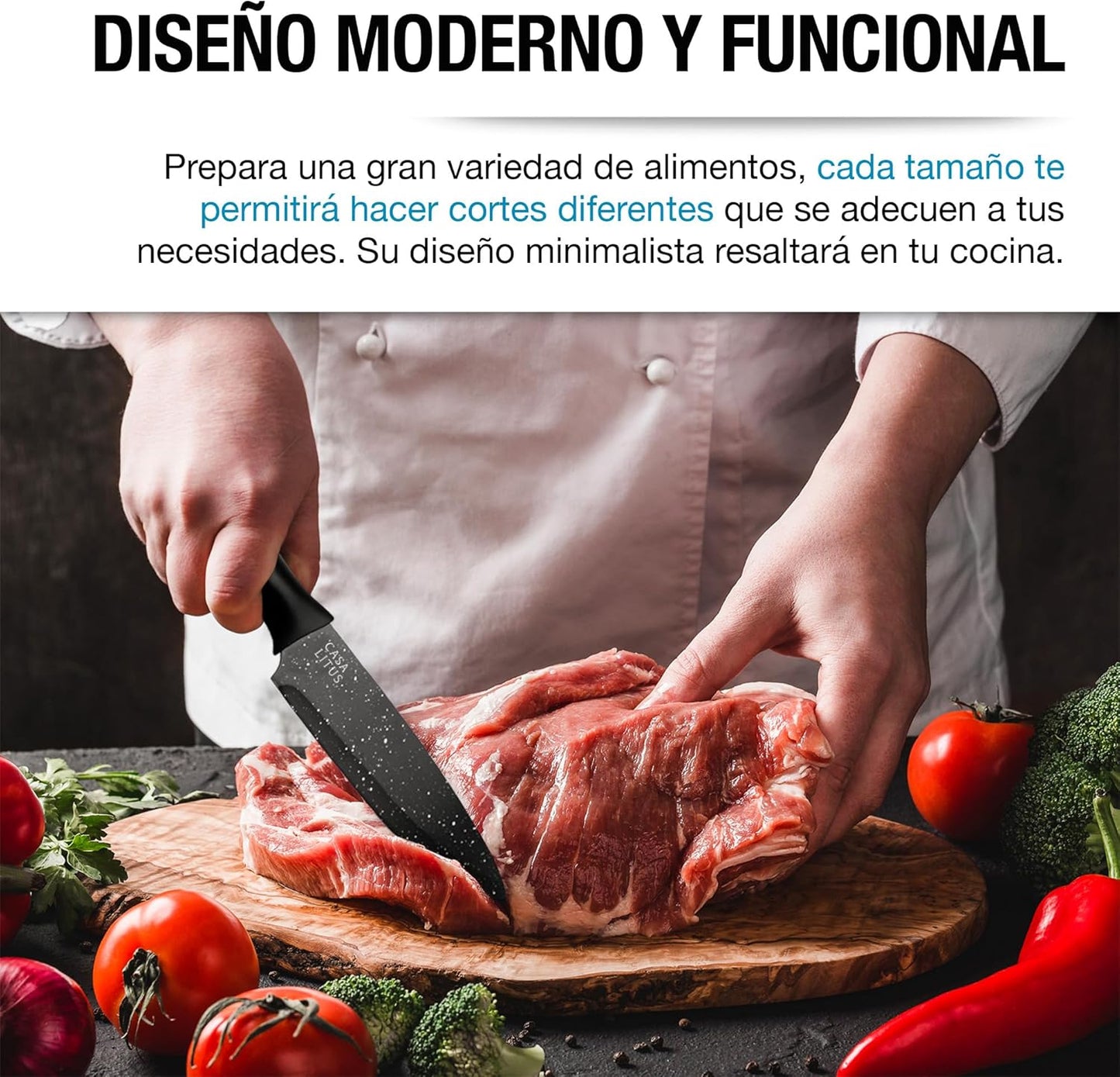 Cuchillos de Cocina con Funda (6 Piezas)